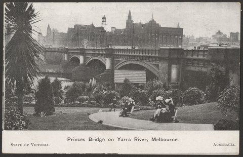 Princes Bridge on Yarra River, Melbourne. State of Victoria. Australia, 1900–99