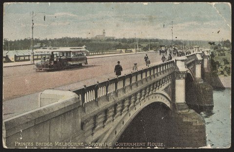Princes Bridge Melbourne - Showing Government House, 1900–99