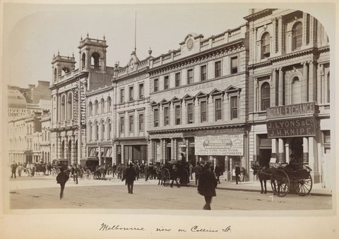 Melbourne view on Collins St, 1890