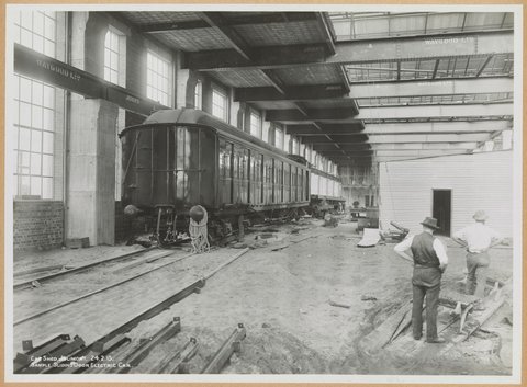 Car Shed, Jolimont. Sample Sliding Door Electric Car, 1915