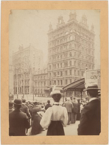 Finks Building, Melbourne, during the great fire, 1897
