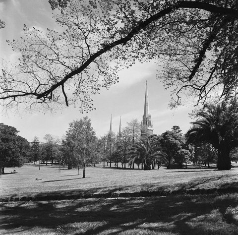 Collection of negatives showing Melbourne streets and surrounds, 1940–50