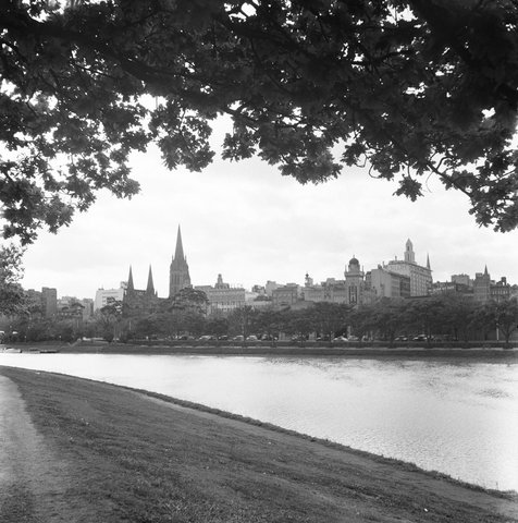 Collection of negatives showing Melbourne streets and surrounds, 1940–50