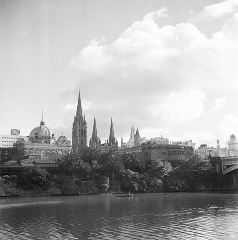 Collection of negatives showing Melbourne streets and surrounds, 1940–50