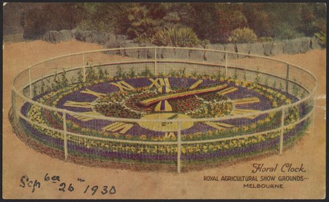 Floral Clock ROYAL AGRICULTURAL SHOW GROUNDS...MELBOURNE, c. 1930