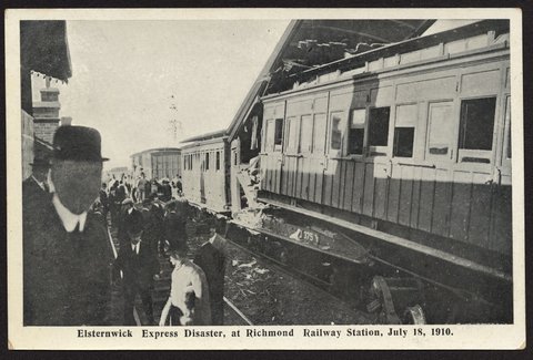 Elsternwick Express Disaster, at Richmond Railway Station, July 18, 1910, c. 1910