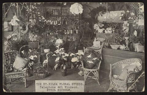 THE ST. KILDA FLORAL STUDIO. Telephone 461 Windsor. SYBIL NICHOLS, c. 1909