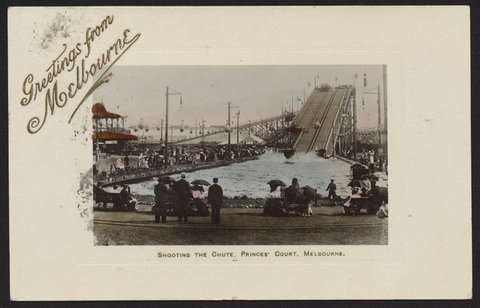 Shooting the Chute, Princes' Court, Melbourne, c. 1908