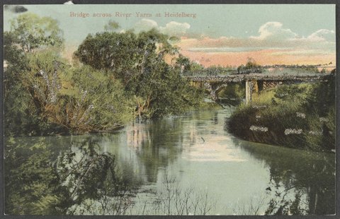 Bridge across River Yarra at Heidelberg, c. 1906