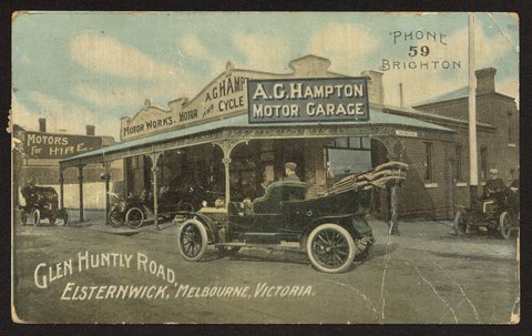 A. G. Hampton Motor Garage, Glen Huntly Road, Elsternwick, Melbourne, Victoria, c. 1908
