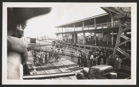 Princes Pier, Melbourne on 14.1.48, taken from S. S. Taroona, 1948
