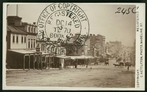Collins Street looking west, 1870
