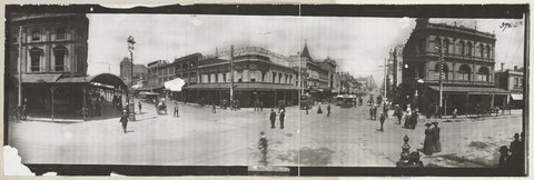 View from the corner of Bourke and Swanston Streets, 1903?