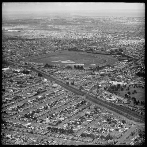 Aerial views of Caulfield, Victoria looking south to south east, 1951