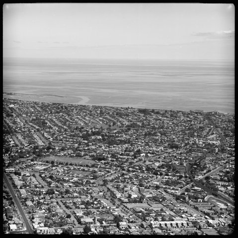 Aerial view of Brighton, Victoria, looking south east, 1951