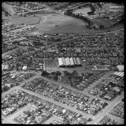 Aerial view of Ascot Vale, Victoria, 1954