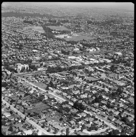Aerial view of Box Hill, Victoria, looking south east, 1953