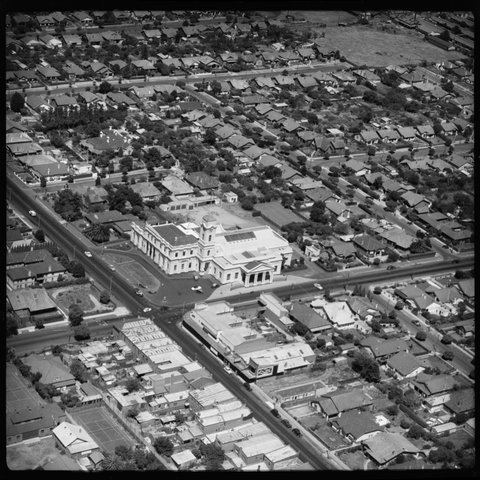 Aerial views over Caulfield, Victoria, looking south and south east, 1951