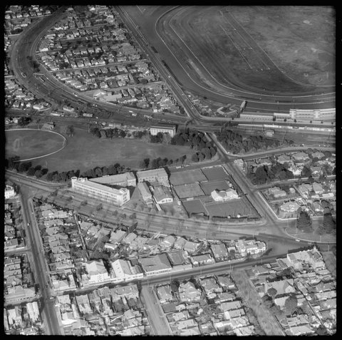 Aerial views of Caulfield, Victoria looking south to south east, 1951