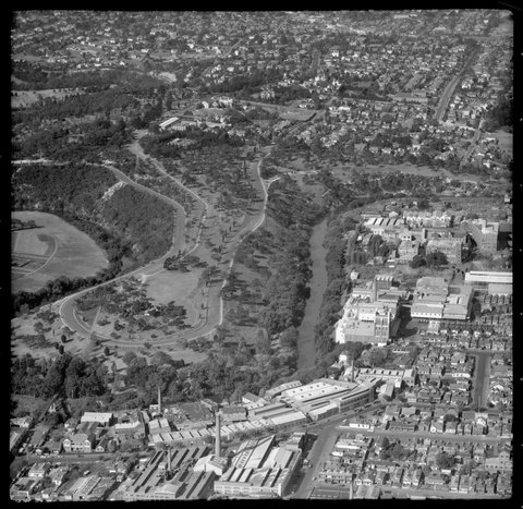 Aerial view of Abbotsford, Victoria, 1954