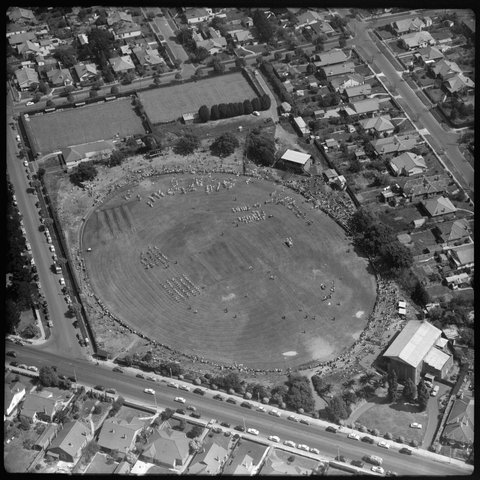 Aerial views of Camberwell looking west and east, 1953