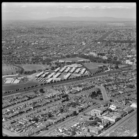 Aerial view from Albert Park, Victoria, 1950