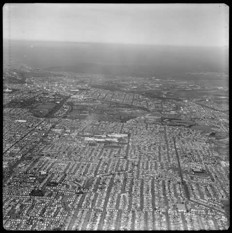 Aerial view of Brunswick, Victoria, looking south, 1953