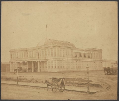 First Exhibition Building, corner of La Trobe and William Streets, Melbourne, 1861