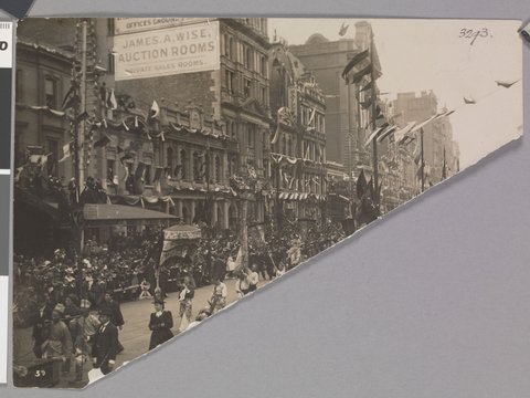 Chinese procession in Collins near Elizabeth Street, 1901