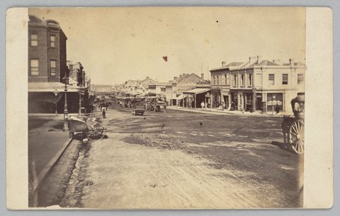 Swanston Street, Melbourne, c. 1869