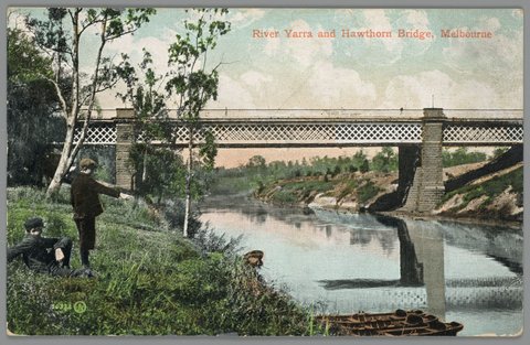 River Yarra and Hawthorn Bridge, Melbourne, c. 1907