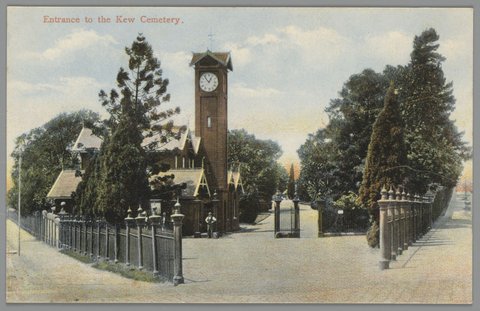 Entrance to the Kew Cemetery, c. 1906