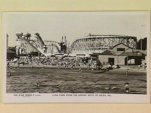 LUNA PARK FROM THE DINGHY JETTY, ST. KILDA, VIC, c. 1930