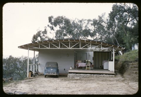 Bow-string truss' House Banoon Rd. Eltham. Melb. Peter McIntyre. 1953