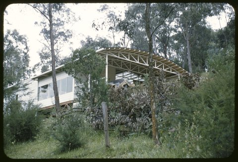 Bow-string truss' House Banoon Rd. Eltham. Melb. Peter McIntyre. 1953
