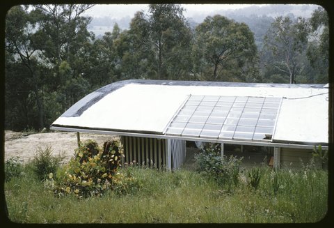 Bow-string truss' House Banoon Rd. Eltham. Melb. Peter McIntyre. 1953