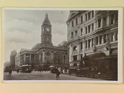 SWANSTON ST. & TOWN HALL MELBOURNE, c. 1910