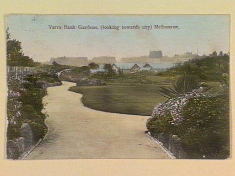 Yarra Bank Gardens, (looking towards city) Melbourne, c. 1904