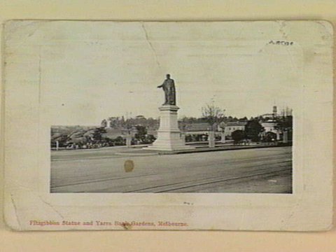Fitzgibbon Statue and Yarra Bank Gardens, Melbourne, c. 1910