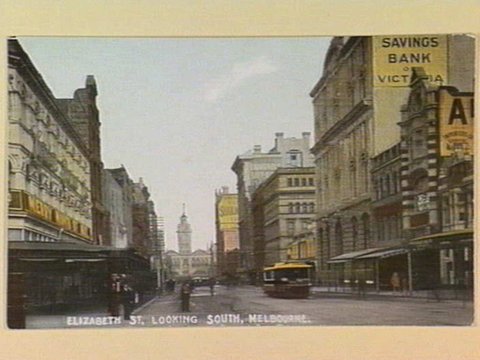 ELIZABETH ST., LOOKING SOUTH, MELBOURNE, c. 1910