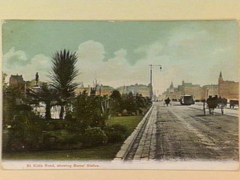 St. Kilda Road, showing Burns' Statue, c. 1906