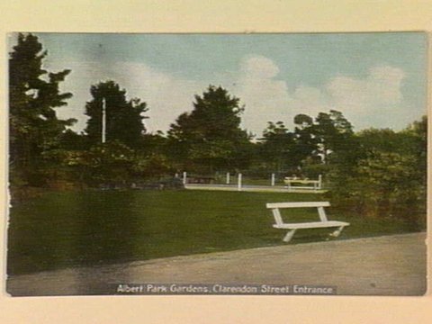 Albert Park Gardens. Clarendon Street Entrance, c. 1908