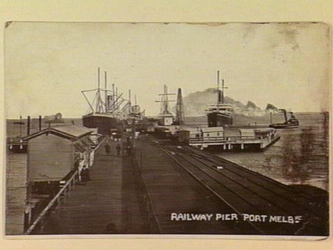 RAILWAY PIER PORT MELBNE.[MELBOURNE], c. 1908