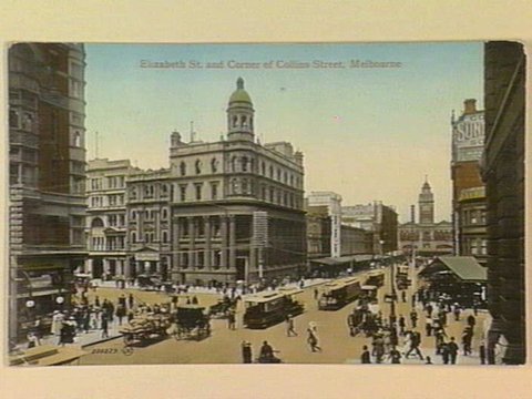 Elizabeth St. and Corner of Collins Street, Melbourne, c. 1914