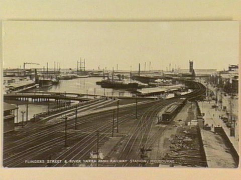 FLINDERS STREET & RIVER YARRA FROM RAILWAY STATION, MELBOURNE, c. 1910