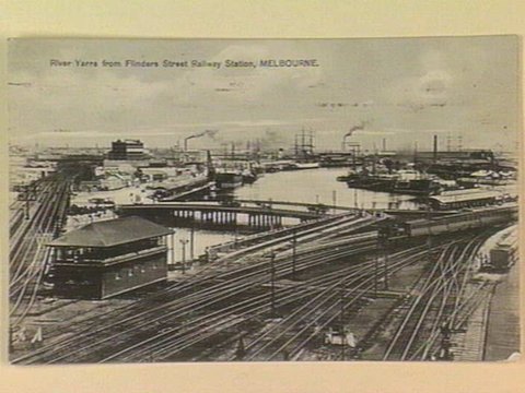 River Yarra from Flinders Street Railway Station, MELBOURNE, c. 1908