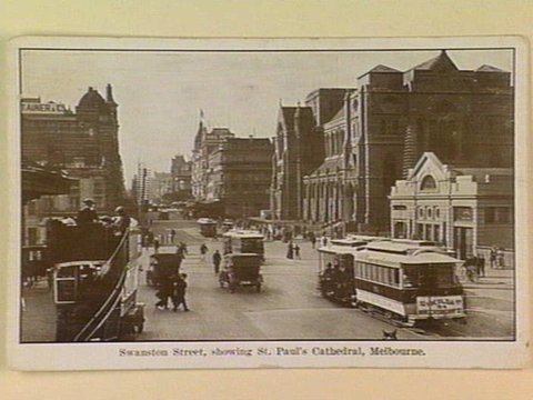 Swanston Street, showing St. Paul's Cathedral, Melbourne, c. 1912
