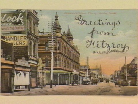 "Greetings from Fitzroy" Brunswick Street, Fitzroy, looking south, c. 1908