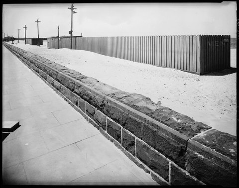 Timber pavilion at beach near Foote St., Albert Park, 1948