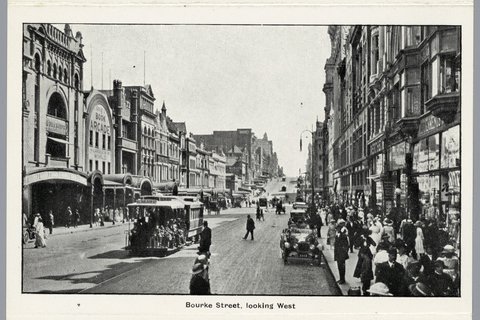 Bourke Street, looking west, c. 1920